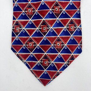 AKM Geometric 100% Silk Italian Neck Tie